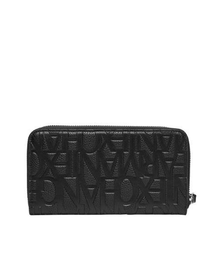 Armani Echange portafoglio effetto martellato logo in rilievo black