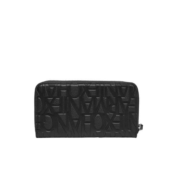 Armani Echange portafoglio effetto martellato logo in rilievo black