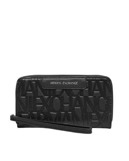 Armani Echange portafoglio effetto martellato logo in rilievo black