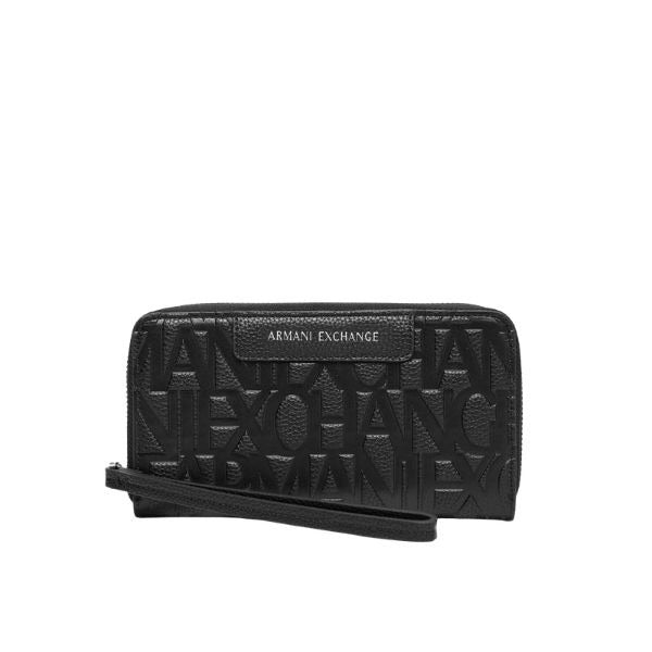 Armani Echange portafoglio effetto martellato logo in rilievo black