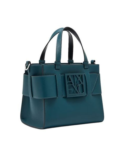 Armani Exchange Borsa Tote piccola con logo smaltato doppio manico e tracolla Mistery