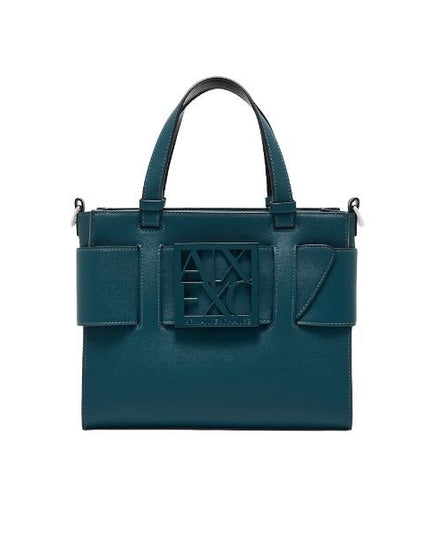 Armani Exchange Borsa Tote piccola con logo smaltato doppio manico e tracolla Mistery