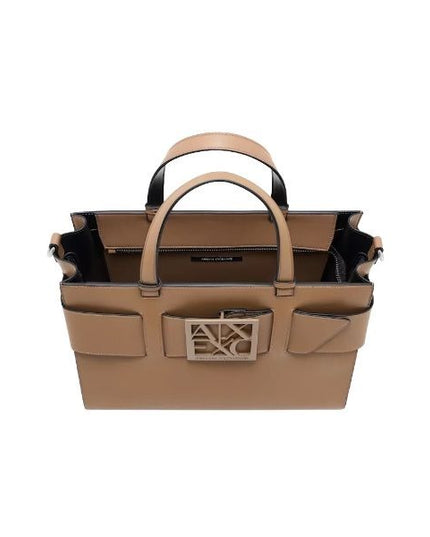 Armani Exchange Borsa Tote grande con logo smaltato doppio manico e tracolla Marionette