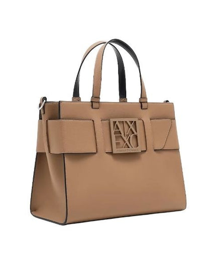 Armani Exchange Borsa Tote grande con logo smaltato doppio manico e tracolla Marionette