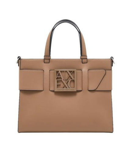 Armani Exchange Borsa Tote grande con logo smaltato doppio manico e tracolla Marionette