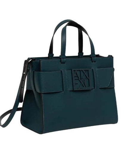 Armani Exchange Borsa Tote grande con logo smaltato doppio manico e tracolla Mistery