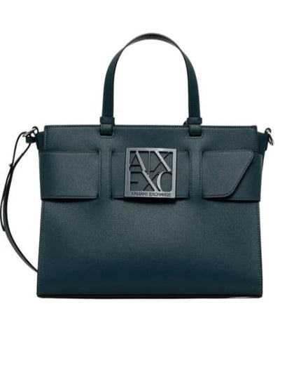 Armani Exchange Borsa Tote grande con logo smaltato doppio manico e tracolla Mistery