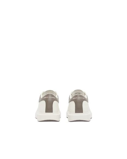 Armani Exchange scarpe logo su tallone colore off white falcon