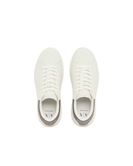 Armani Exchange scarpe logo su tallone colore off white falcon