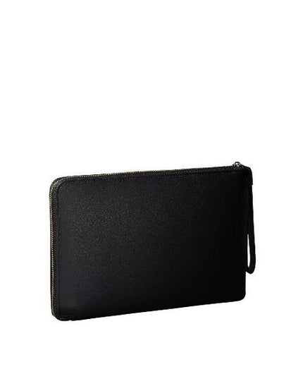 Calvin Klein pochette con monogramma da uomo in pelle nera