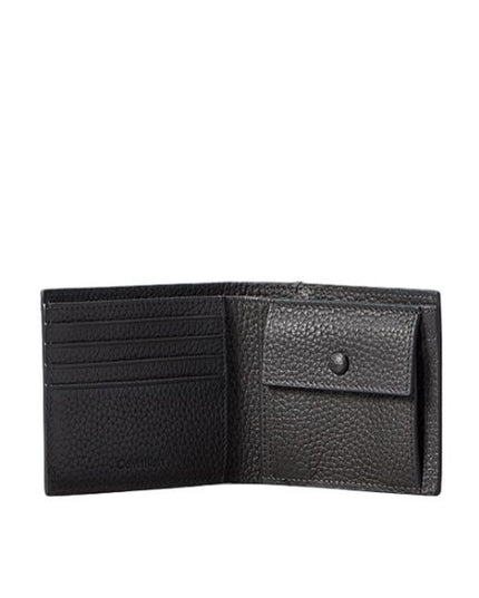Calvin Klein portafogli a libro RIFD in pelle nera