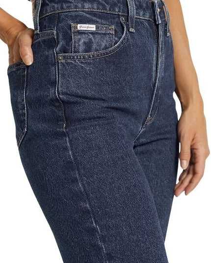 GUESS Mom jeans donna denim stretch gamba affusolata chiusura zip e bottone