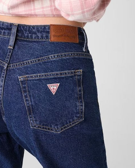 GUESS Mom jeans donna denim stretch gamba affusolata chiusura zip e bottone