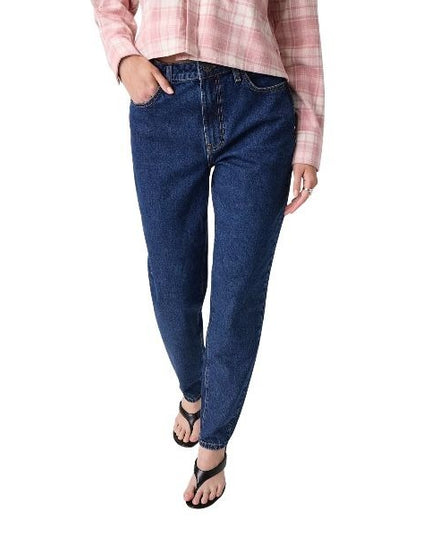 GUESS Mom jeans donna denim stretch gamba affusolata chiusura zip e bottone