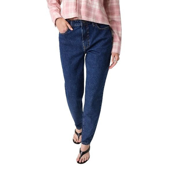 GUESS Mom jeans donna denim stretch gamba affusolata chiusura zip e bottone