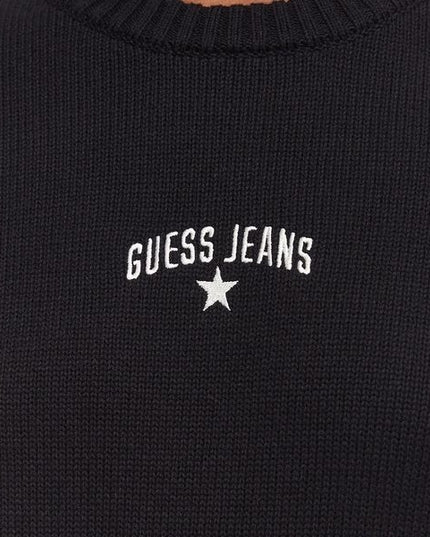 GUESS Regular fit maglia donna scollo rotondo logo discreto posizionato sul davanti colore nero