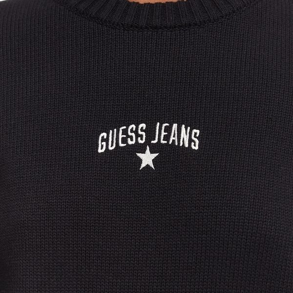 GUESS Regular fit maglia donna scollo rotondo logo discreto posizionato sul davanti colore nero