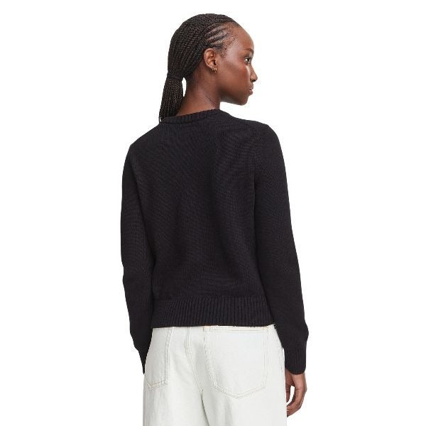 GUESS Regular fit maglia donna scollo rotondo logo discreto posizionato sul davanti colore nero