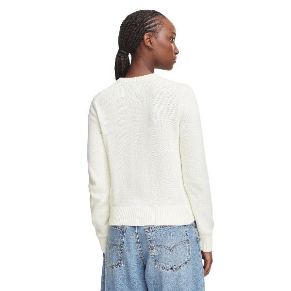 GUESS Regular fit maglia donna scollo rotondo logo discreto posizionato sul davanti colore bianco