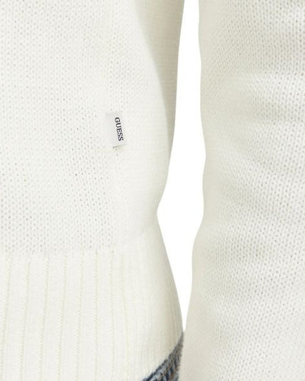 GUESS Regular fit maglia donna scollo rotondo logo discreto posizionato sul davanti colore bianco