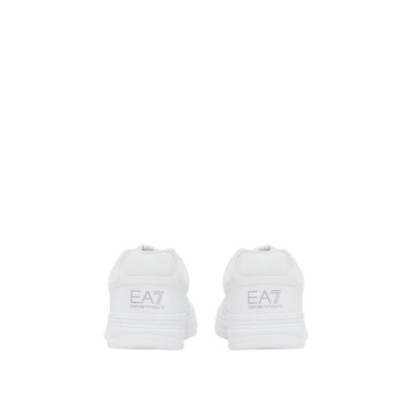 EA7 scarpe con logo laterale a contrasto colore optical white