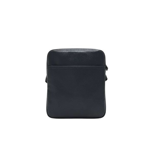 EA7 tracolla logo a contrasto frontale effetto martellato black