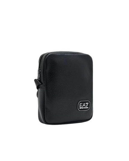 EA7 tracolla logo a contrasto frontale effetto martellato black