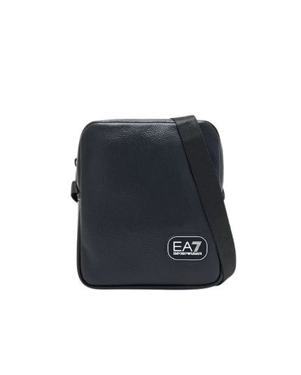EA7 tracolla logo a contrasto frontale effetto martellato black