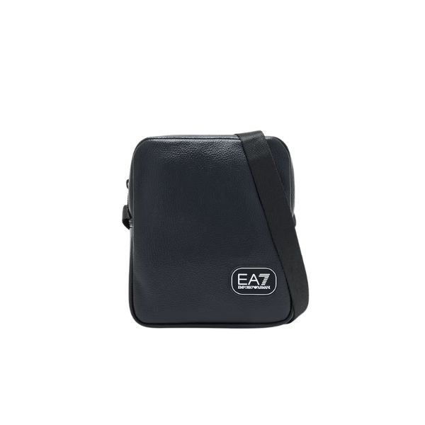 EA7 tracolla logo a contrasto frontale effetto martellato black