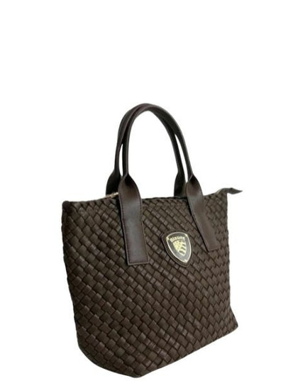 Blauer homexs borsa piccola a mano tracolla removibile trama intrecciata dark brown