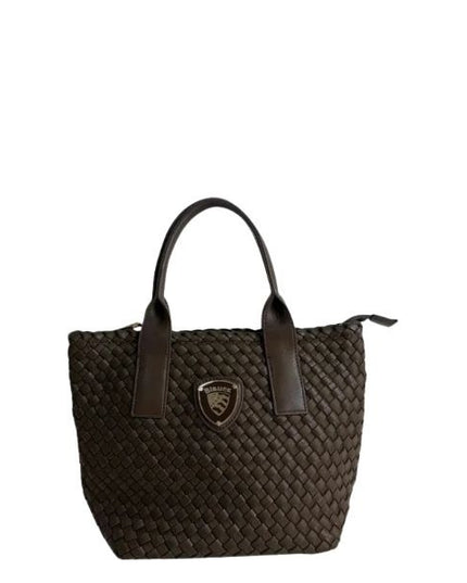 Blauer homexs borsa piccola a mano tracolla removibile trama intrecciata dark brown