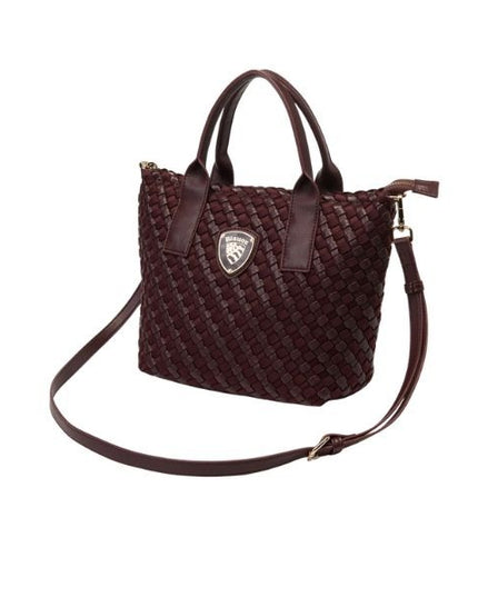 Blauer homexs borsa piccola a mano motivo intrecciato tracolla removibile bordeax