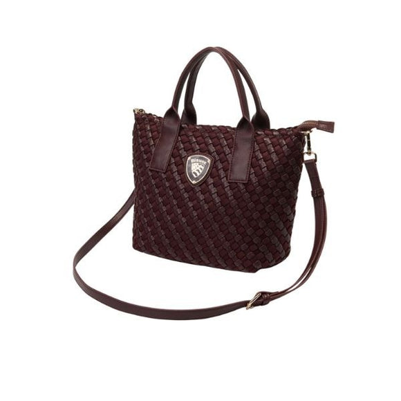 Blauer homexs borsa piccola a mano motivo intrecciato tracolla removibile bordeax