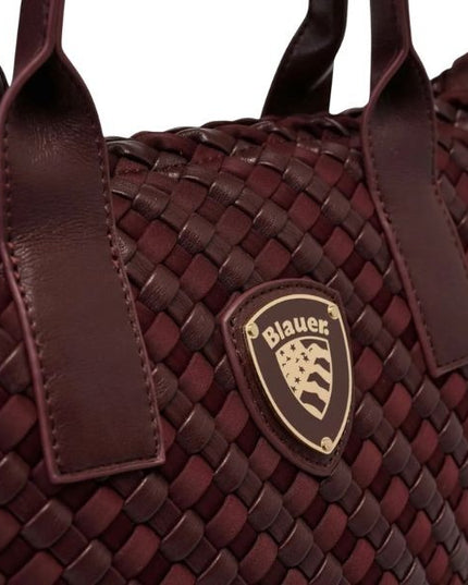 Blauer homexs borsa piccola a mano motivo intrecciato tracolla removibile bordeax
