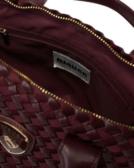 Blauer homexs borsa piccola a mano motivo intrecciato tracolla removibile bordeax