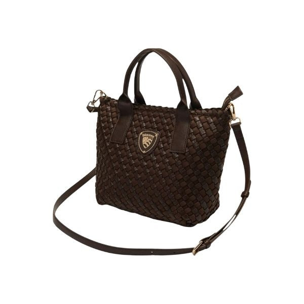 Blauer homexs borsa piccola a mano tracolla removibile trama intrecciata dark brown