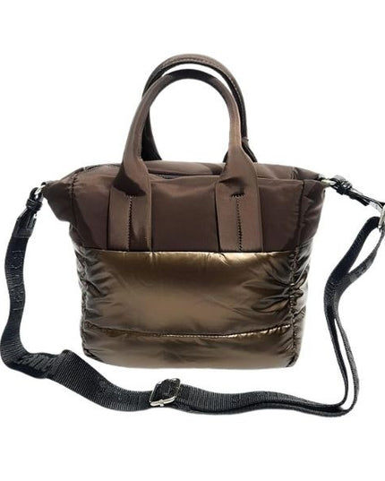 Blauer quartxs borsa a mano con tracolla removibile effetto trapuntato dark brown