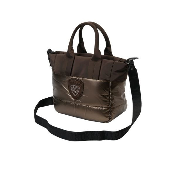 Blauer quartxs borsa a mano con tracolla removibile effetto trapuntato dark brown