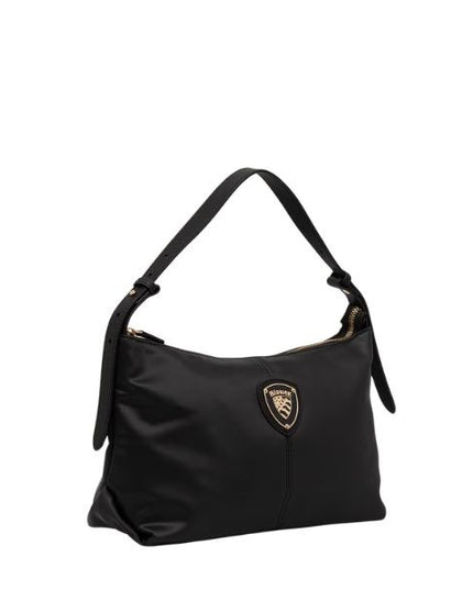 Blauer rama borsa a mano manico regolabile dettagli dorati black