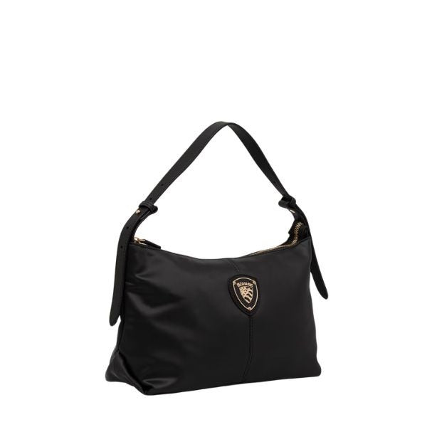 Blauer rama borsa a mano manico regolabile dettagli dorati black