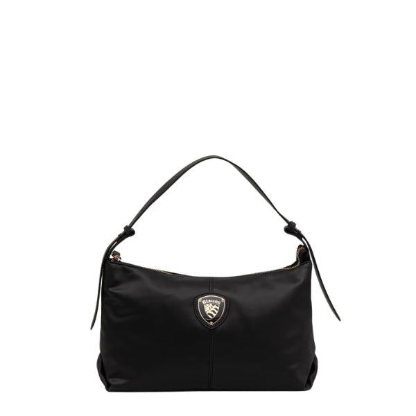 Blauer rama borsa a mano manico regolabile dettagli dorati black