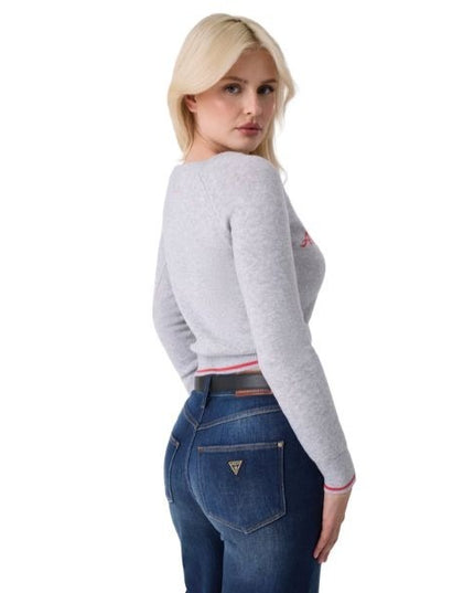 GUESS maglia donna misto lana scollo a barchetta colore grigio