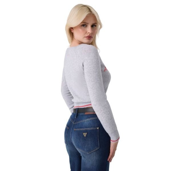 GUESS maglia donna misto lana scollo a barchetta colore grigio