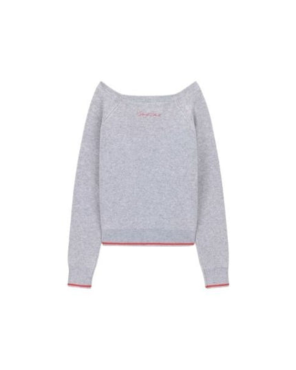 GUESS maglia donna misto lana scollo a barchetta colore grigio