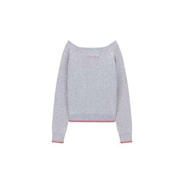 GUESS maglia donna misto lana scollo a barchetta colore grigio