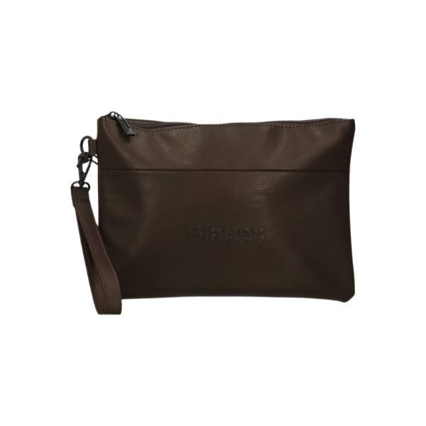 Blauer Bus pochette con laccetto da polso rimuovibile logo tono su tono dark brown