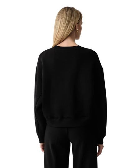 GUESS felpa donna scollo tondo logo sul davanti con strass colore nero