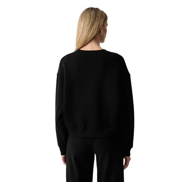 GUESS felpa donna scollo tondo logo sul davanti con strass colore nero