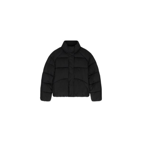 GUESS giubbino donna corto vestibilità regolare collo alto chiusura con zip colore nero