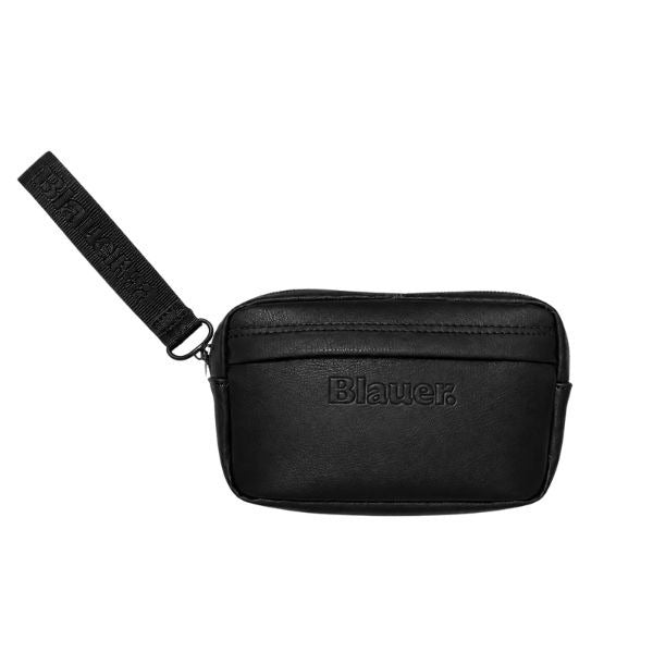 Blauer Goy pochette con logo impresso tono su tono black